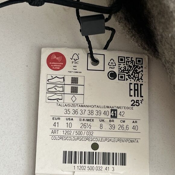 Zara Home Women’s Felt Clogs With Strap Gray Size 10 1202/500 Cork Sole - Picture 10 of 11